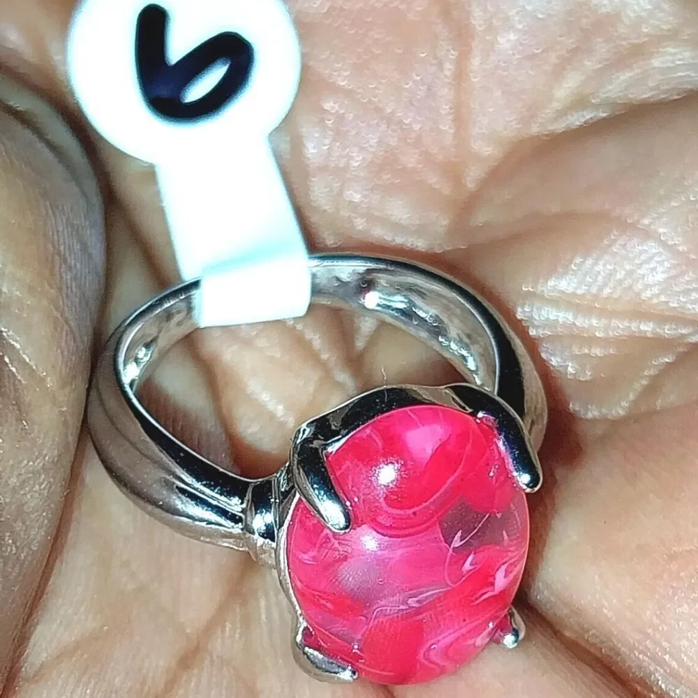 Vintage natural stone ring for women sz 6